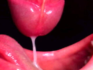 Close-up Blowjob: Check out Gorgeous Mouth - ASMR Cum-Filled Experience