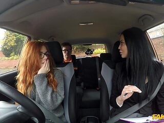Ella Hughes, Ryan Ryder & Jasmine Jae in a wild threesome in Fake Driving School - Sweet Redhead Orgy 1