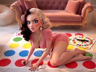 Rich lady Crystal invited to have fun Twister and was humped by a stranger