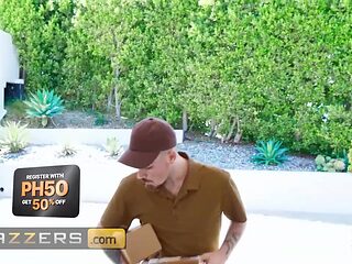 Sexy Reyna Belle gets interrupted by Logan's big cock during online shopping