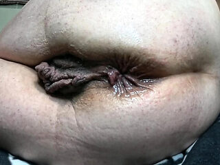 LunaXscorpia's Thick Ass Takes Huge Strawberry Dildo Deep - Wet Anal Riding Fun