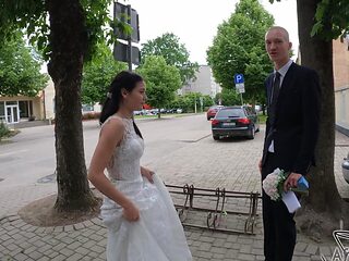 Bald pussy bride Matty Mila Perez fucked hard in doggystyle by her husband