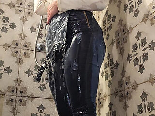 Wet Denim Fetish Getting Soaked in the Shower with My Jeans on