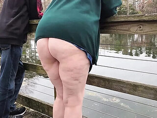Hot BBW Granny Meets Stranger In Park And Sucks Big Cock