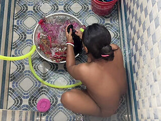 Hot bengali girl bathing