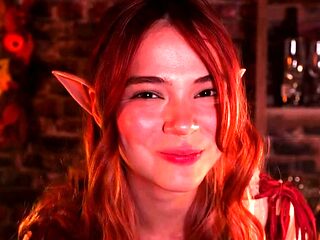 Solo cosplay fetish experience with beautiful redhead teen