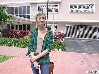 Van Blowjob & Upside Down Fuck For Sweet Slender Teenie Haley Reed