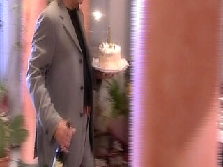 Blindfolded Babe Awaits Soccer Team's Throbbing Cocks