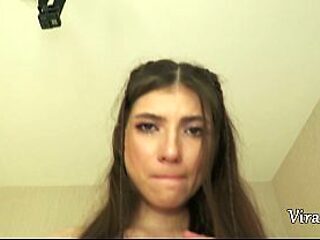 Luna Lynx, a petite and adorable brunette with small tits, gets naked for