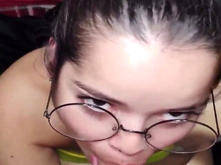 White Wolf Ofc - I Just Got Out of the Shower and White Moon Already Came with Her Mouth on the Dick to Take a Cumshot in the Fa
