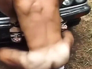 Big Tits Amateur Couple Fucking Outside - Blowjob & Cum in Mouth