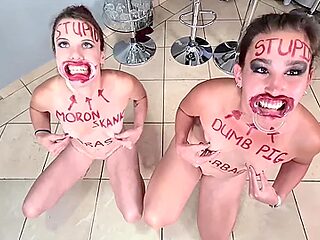 Two Stupid Whores Doing Stupid Things, Self Humiliation, Humiliating Each Other
