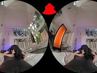 Teen anime VR babe Reika Shimohira returns for a hot reverse cowgirl session