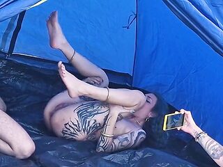 Three way, english subs, naked women