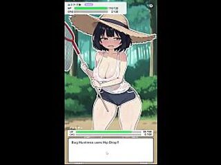 Bug Huntress battles for some outdoor anal fun with beads