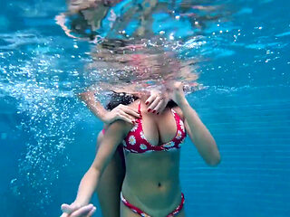 Lesbian Domination Top Girls Control Air Pool