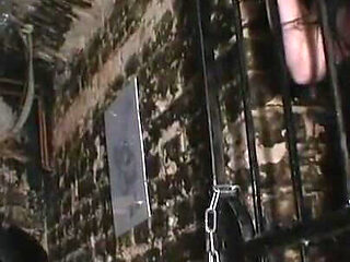 Dominating pussy plays in the cage