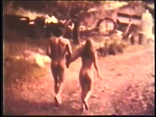 Retro Blonde Beauty Michelle Angelo and Her Friend Like to Walk Naked in the Countryside