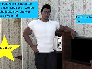 Stepsister shows off her huge cock in animated fantasy