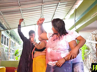 Indian Couple Swap Partners at Holi Day Party - Amateur Sex Action