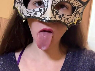 Russian Talkative Cutie in Stockings and Heels Dancing Striptease