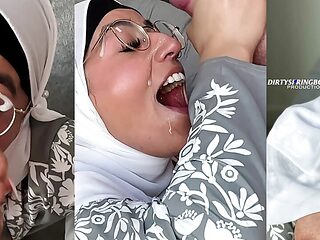 Innocent Hijabi Aaliyah Yasin gets covered in cum