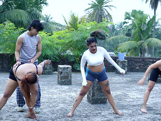 Desi Yoga Teacher Ko Sab Ladki Saath Saath Choda ( Hindi Audio ) Full Movie