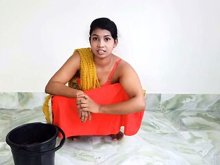 Cheating husband fucks maid after tempting her with money