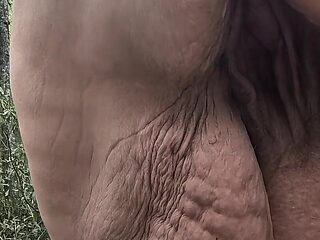 Naughty Maid in the Wood up Close Pisses the Most