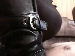 Black Goddess in Pantyhose Sitting on Slave Face