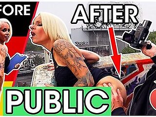 Silicon-tits Milf Fucks Stranger On Stairs (public) - Sophie Logan