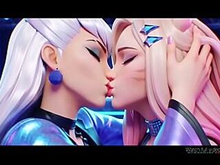 League of Legends-inspired AI-generated scene with Ahri and Evelynn