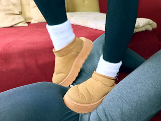 Boots and Fluffy Socks Cock Trampling, Femdom Jozi Trample
