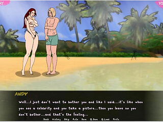 Lust Town - Lt - Gameplay - Roleplay - Nudity in Beach - Saggy Breast Topless with Big Nipples - Teasing Stranger in the Beach