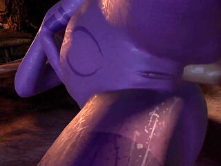 Purple Night Elf in Skyrim Has Side Anal on Bed - Skyrim Porn Parody