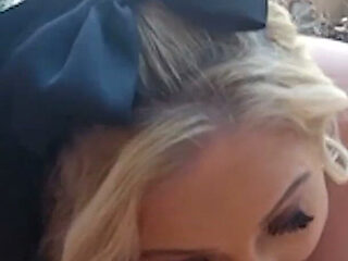 Blonde BBW Ashlyn Sparks Bows and Blows Dick by the Pool
