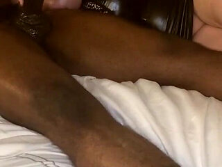 Dripdrop Zoey Skyy Licks His Nipples and Jerks Him off as He Lies in Bed!!