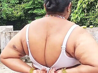 Chubby Girl in White Skirts and Pink to Getting Completely Naked and Walking Nude Outdoor