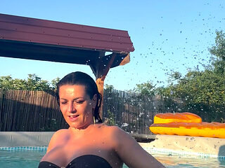 Sexy Pool Tease in a Tiny Bikini