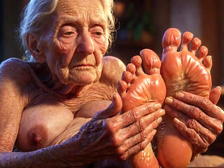 Beautiful Big Wrinkled Feet Oiled up - Oil Dripping From Toes Sensual Massage