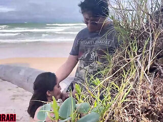 Cheating Husband Blows His Load on Beach with Big Booty Latina