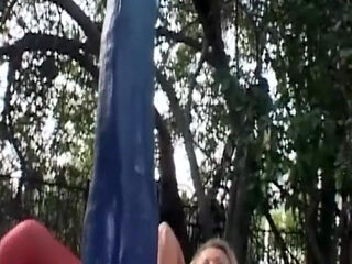 Blonde MILF Stuffed with Objects During Park Picnic