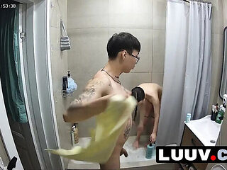 Amateur Teen Couple Shower After Sex - Real Homemade Webcam Show in Russian