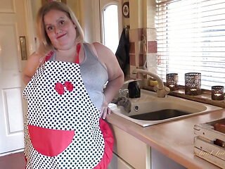 AuntJudysXXX - Your BBW Wife Megan Sucks Your Cock in the Kitchen POV