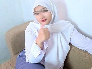 You Won't Believe What This Horny Hijab Schoolgirl Did When Her Parents Left - Intense Empty House Fuck on The Couch - Minokiiko