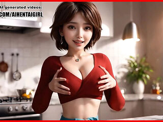 Big Tits Aunt Cass Cosplay Nipple Play Kitchen POV Sex 3D Hentai Uncensored