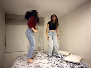 We Had Fun Playing in Bed to Jump