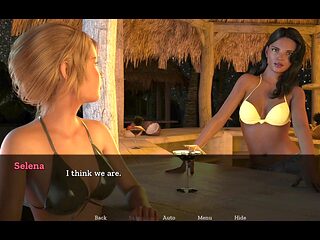 Cartoon porn featuring a girl-on-girl missionary scene with petite tits