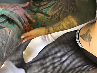 POV Threesome Hot Gothic Girls with Glasses Anal, ATM, Facial