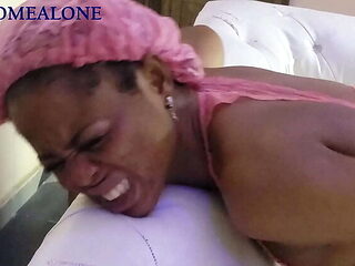 Slim Pearly Rides Her Husband's Friend With Her Tight Ebony Pussy